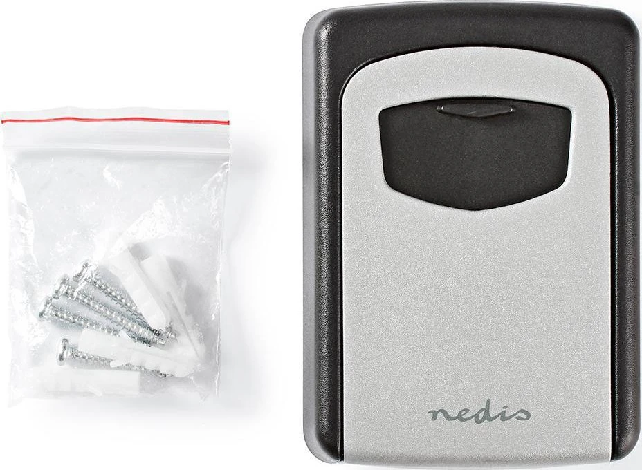 Nedis KEYCC01GY sejf Sejf ścienny Aliuminio Juodas, Sidabrinė