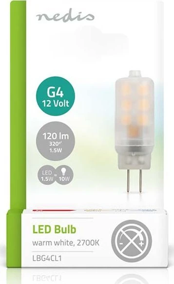 Nedis LBG4CL1 LED lempa Šiltai balta 2700 K 1,5 W G4 G