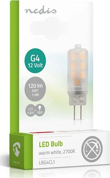 Nedis LBG4CL1 LED lempa Šiltai balta 2700 K 1,5 W G4 G