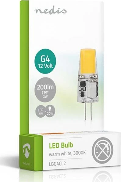 Nedis LBG4CL2 LED lempa Šiltai balta 3000K 2W G4 F