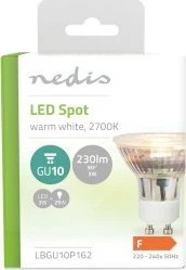 Nedis LBGU10P162 LED lempa Šiltai balta 2700 K 3 W GU10 F