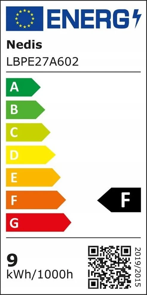 „Nedis LBPE27A602“ LED lemputė balkonui, 3000K, 8,5 W, E27, F
