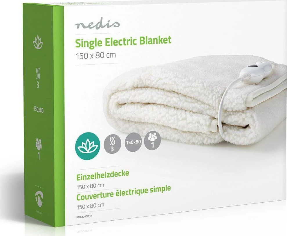 Nedis elektrinė antklodė 150x80cm PEBL120CWT1