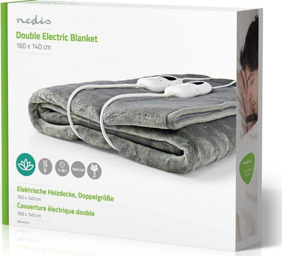 Nedis PEBL130CWT2 koc elektrinis 120 W Pilka, Baltas Polar, Poliesteris