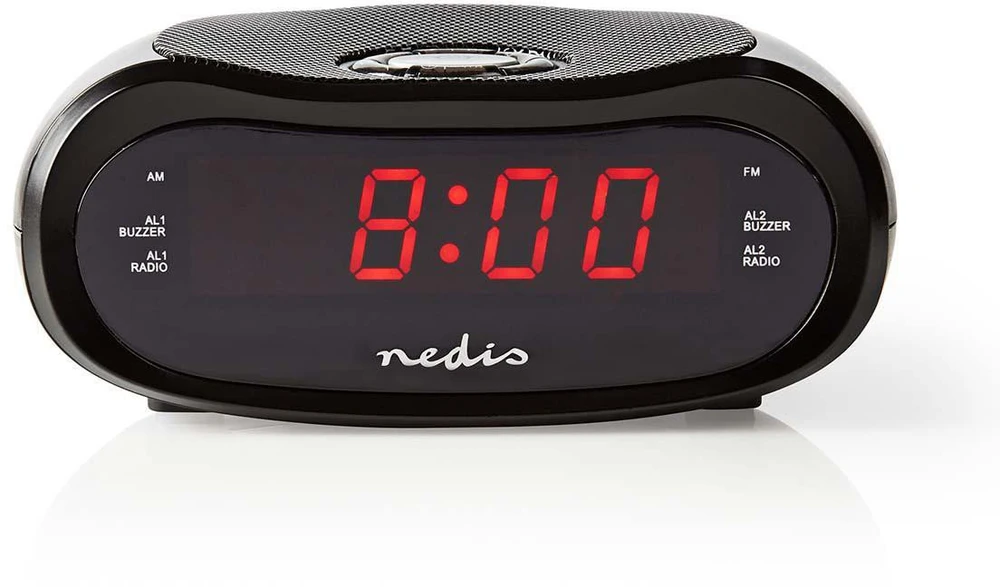 Nedis Radijo žadintuvas CLAR001BK LED projekcja 2x budzik FM Juodas