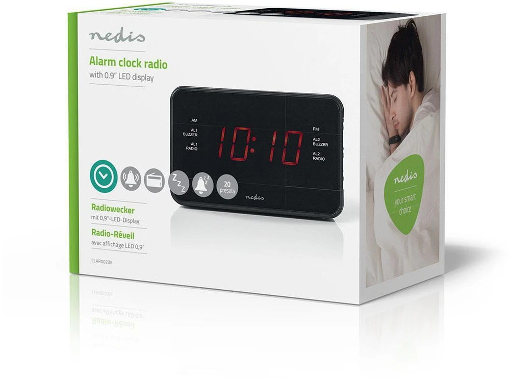 Nedis CLAR002BK skaitmeninis žadintuvo radijas