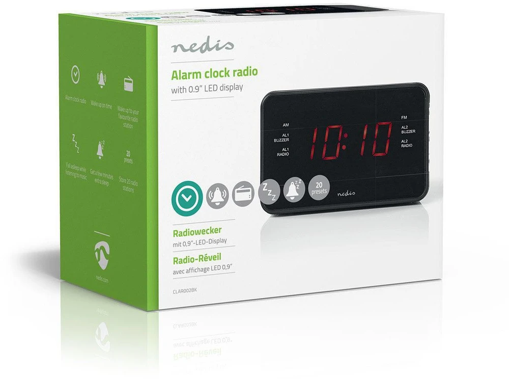 Nedis CLAR002BK skaitmeninis žadintuvo radijas