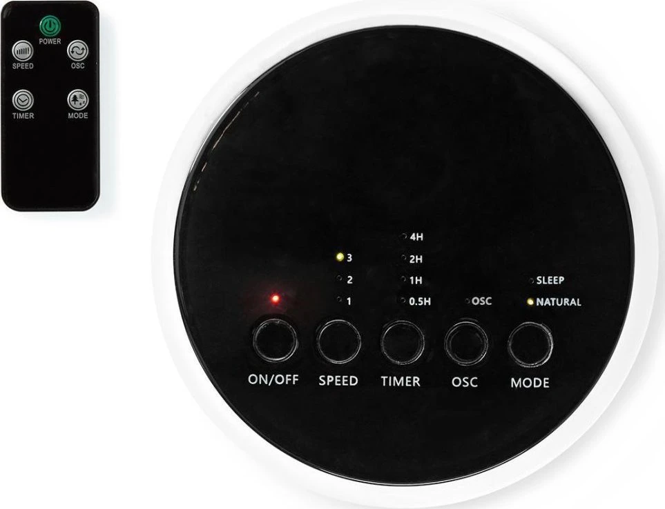 NEI Nedis FNTR13CWT40 elektrinis patalpų šildytuvas Vidaus Juoda, Balta 50 W Elektrinis šildytuvas-ventiliatorius