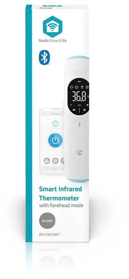 „Nedis“ termometras „Nedis SmartLife“ infraraudonųjų spindulių termometras su LED ekranu, skirtas ausims / kaktai, „Baltas“