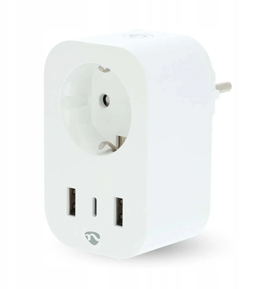 Nedis „SmartLife“ išmanusis „Wi-Fi“ kištukas | Galios matuoklis | 3680 W | F tipas (CEE 7/7) / 1 x USB-C™ / 2 x USB | 0–55 °C | „Android™“ / „iOS“ | Balta | 1 vnt.