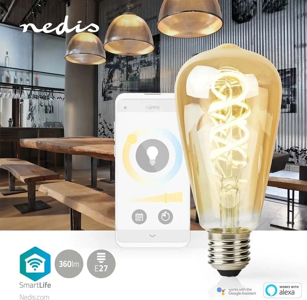 Nedis SmartLife lampa LED Zimna balta, Ciepła balta 4,9 W E27 G