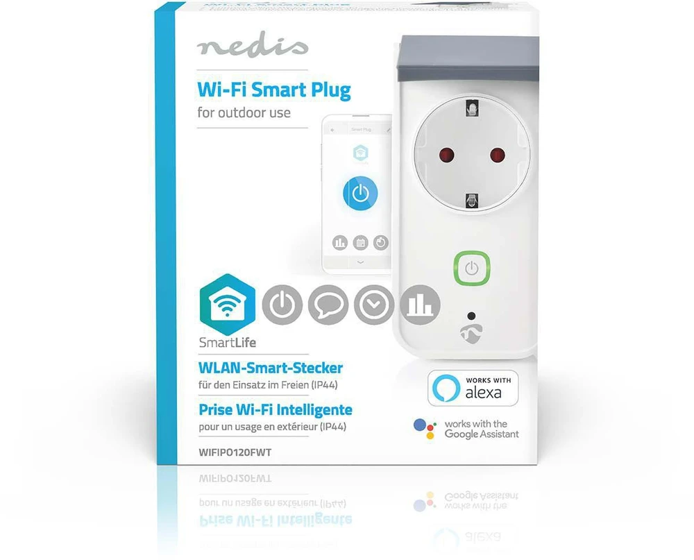 Nedis „SmartLife WIFIPO120FWT“ išmanusis lizdas, 16 A, 3680 W, IP44