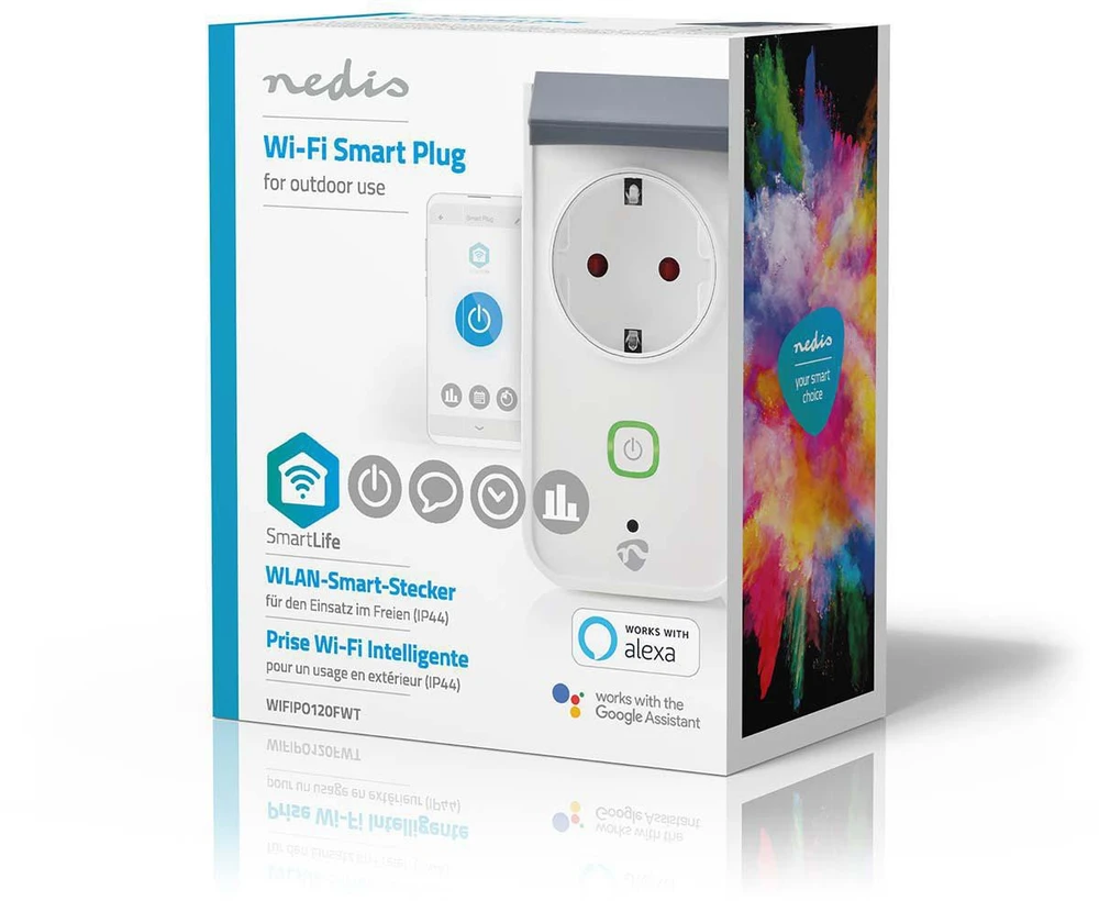 Nedis „SmartLife WIFIPO120FWT“ išmanusis lizdas, 16 A, 3680 W, IP44