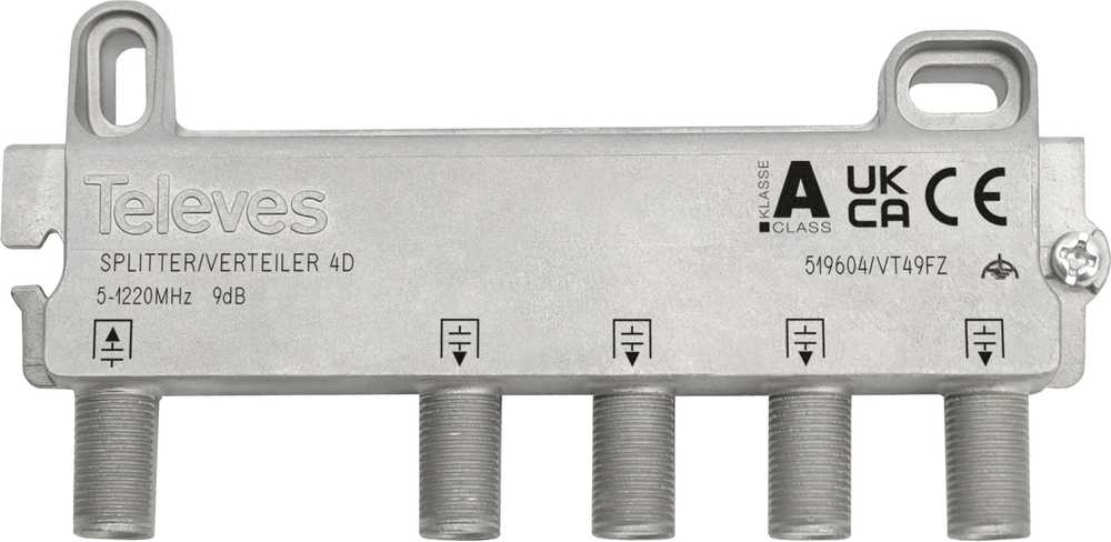 4 krypčių TV antenos skirstytuvas F4D 519604 Televes