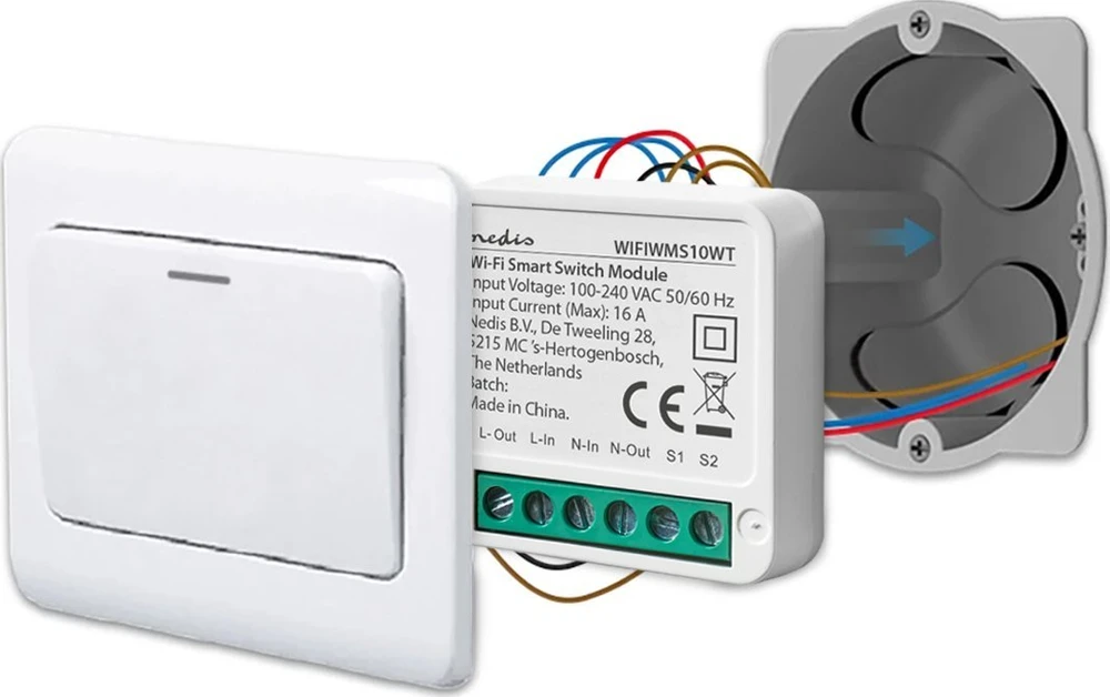 Šakotuvas Inteligentny jungiklis Nedis SmartLife WIFIWMS10WT Wi-Fi
