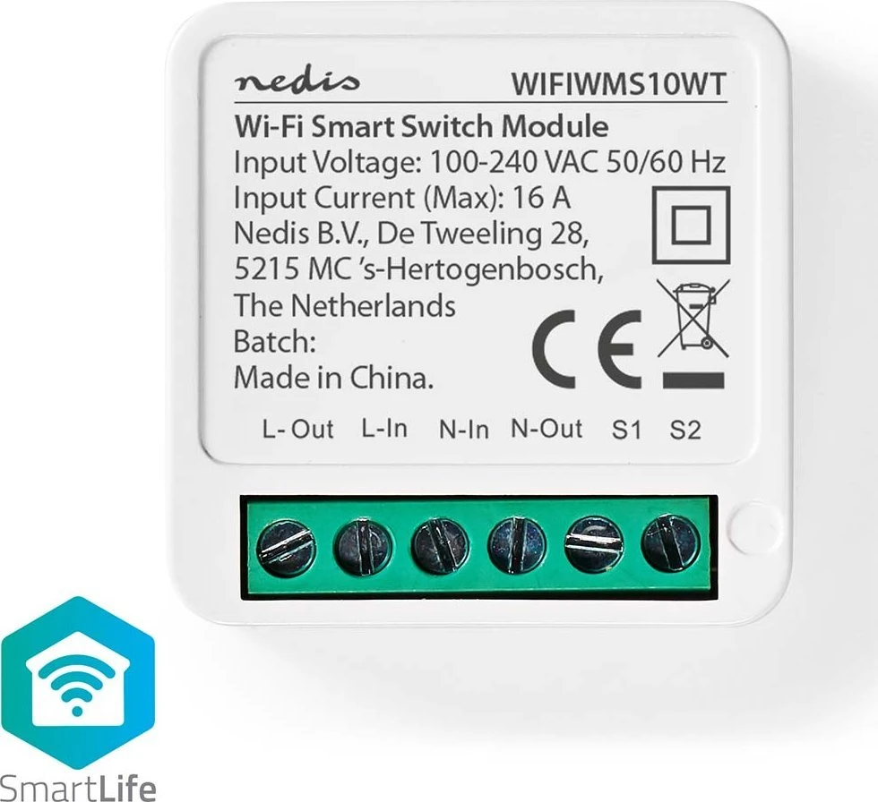 Šakotuvas Inteligentny jungiklis Nedis SmartLife WIFIWMS10WT Wi-Fi