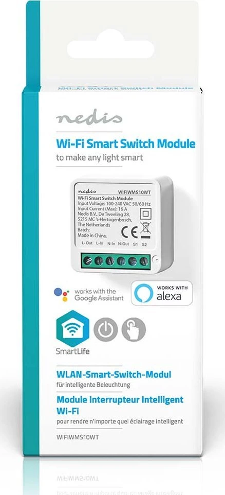 Šakotuvas Inteligentny jungiklis Nedis SmartLife WIFIWMS10WT Wi-Fi