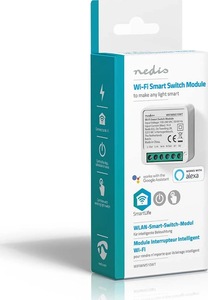 Šakotuvas Inteligentny jungiklis Nedis SmartLife WIFIWMS10WT Wi-Fi