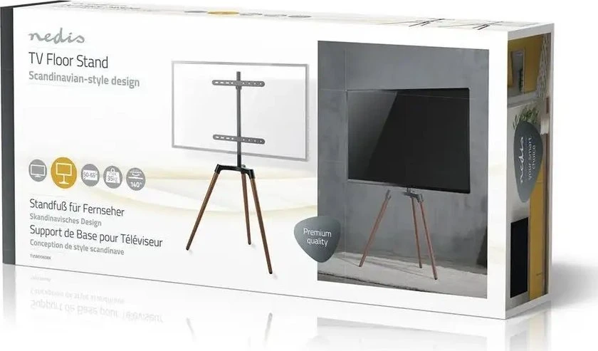 Nedis TVSM7060BK televizoriaus laikiklis 165,1 cm (65") Juoda, ruda