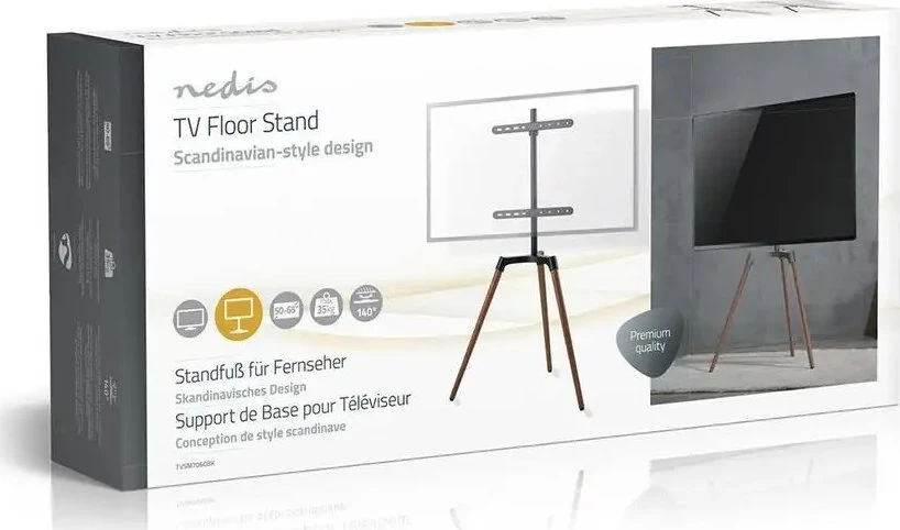 Nedis TVSM7060BK televizoriaus laikiklis 165,1 cm (65") Juoda, ruda