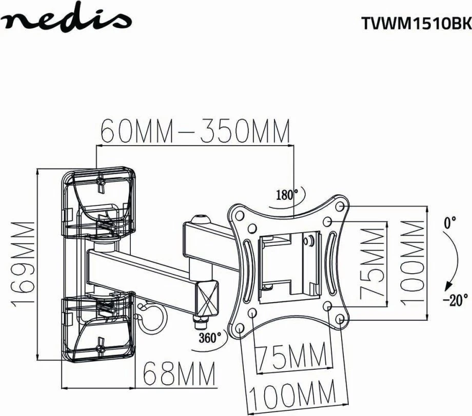Laikiklis Nedis TVWM1510BK