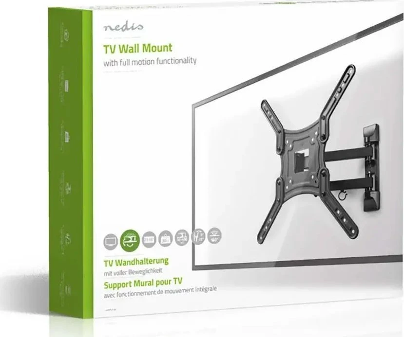 Nedis TVWM1530BK televizoriaus laikiklis 139,7 cm (55") Juoda