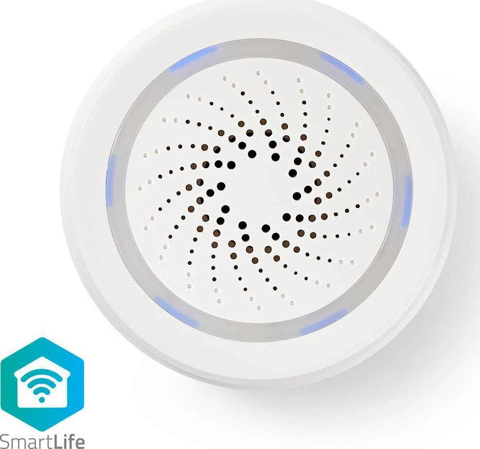 Nedis WLAN Smart Siren (WIFISI10CWT) - aliarmas arba akustinis įspėjimo signalas, 85 dB