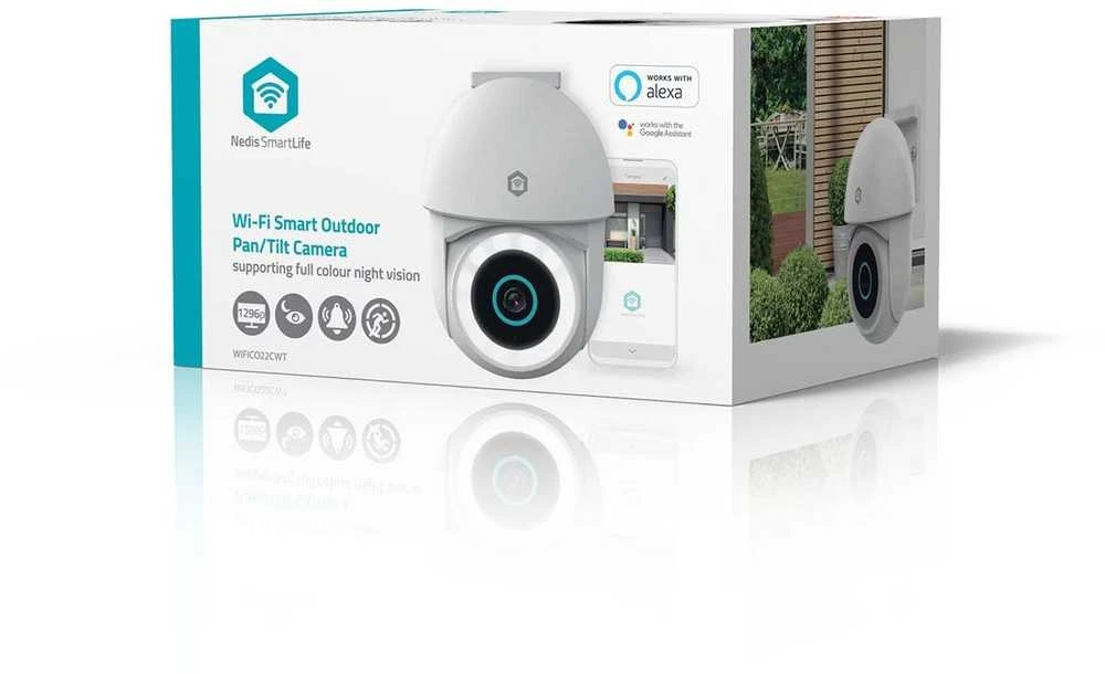 „Nedis Smartlife Wifi“ lauko kamera, IP65 judesio jutiklis, naktinio matymo funkcija, „Balta“