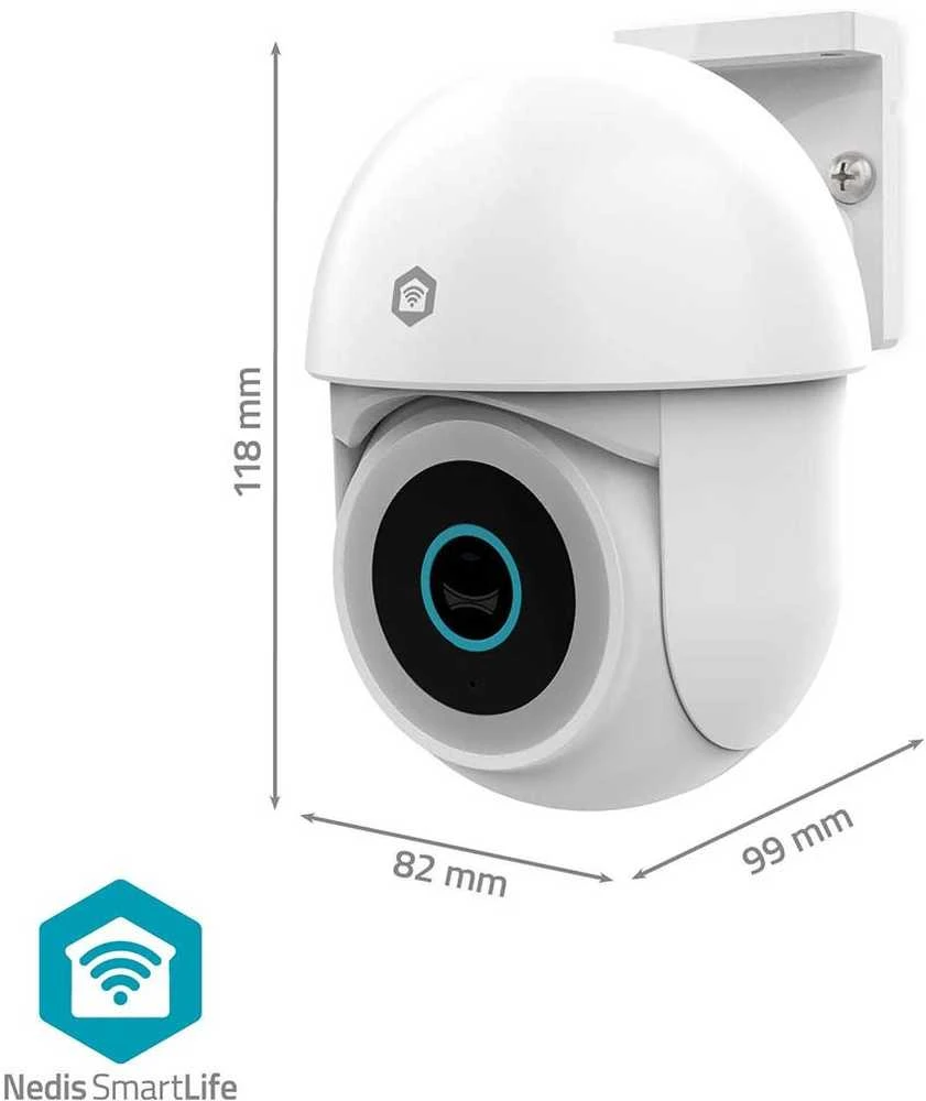 „Nedis Smartlife Wifi“ lauko kamera, IP65 judesio jutiklis, naktinio matymo funkcija, „Balta“