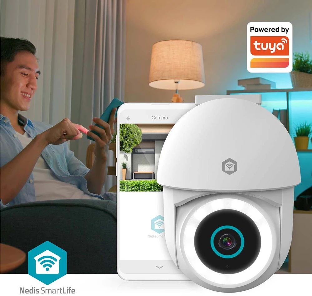 „Nedis Smartlife Wifi“ lauko kamera, IP65 judesio jutiklis, naktinio matymo funkcija, „Balta“