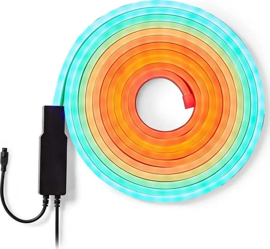 Nedis LED juostos komplektas NEON FLEX Wi-Fi, su pulteliu ir maitinimo šaltiniu 24V, 32W, 5m, 192lm/m, RGB IC skaitmeninė IP65