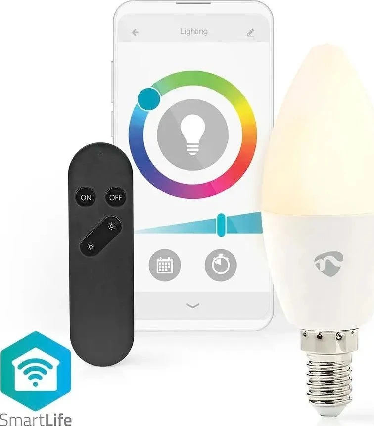Nedis WIFILRC10E14 lampa LED Mėlyna, Žalias, Raudona, Baltas 4,9 W E27 F