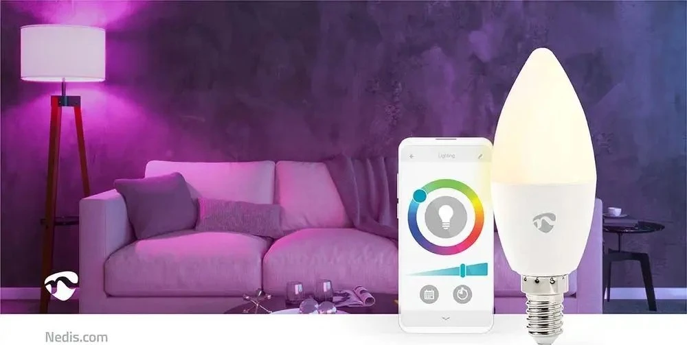 Nedis WIFILRC10E14 lampa LED Mėlyna, Žalias, Raudona, Baltas 4,9 W E27 F