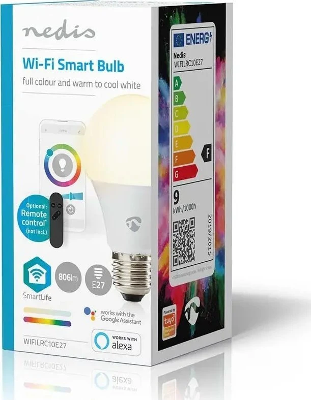 Nedis SmartLife visos spalvos LED lemputė | WiFi | E27 | 806lm | 9 W | RGB / nuo šiltos iki šaltos baltos spalvos
