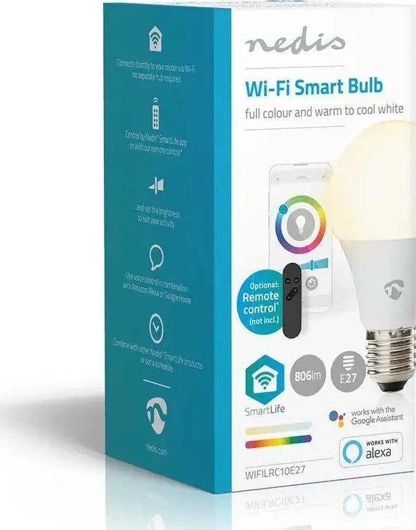 Nedis SmartLife visos spalvos LED lemputė | WiFi | E27 | 806lm | 9 W | RGB / nuo šiltos iki šaltos baltos spalvos