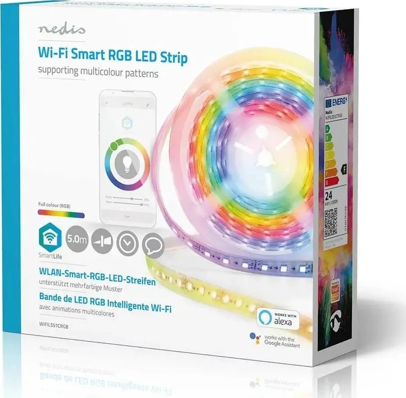 Nedis WIFILS51CRGB išmanioji Wi-Fi LED juosta