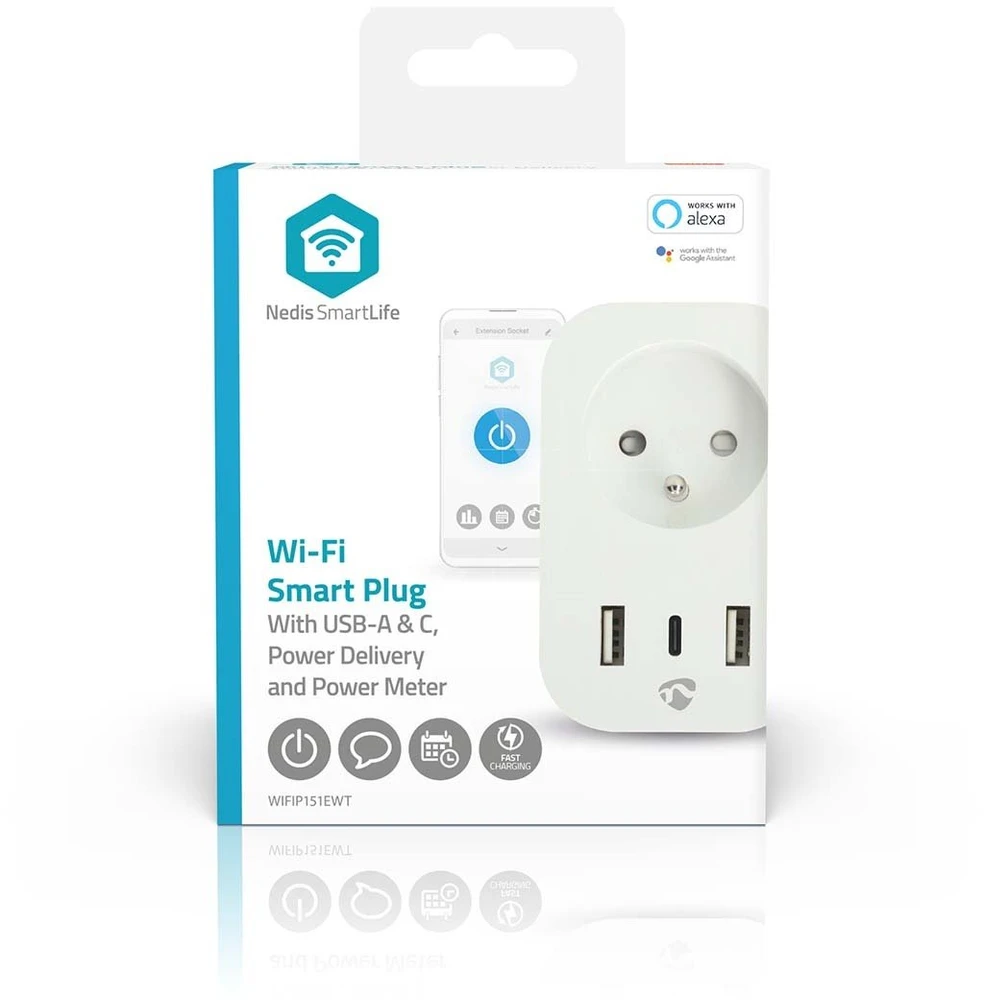 Nedis WIFIP121EWT inteligentny korek 3680 W Dom, Biuro Baltas