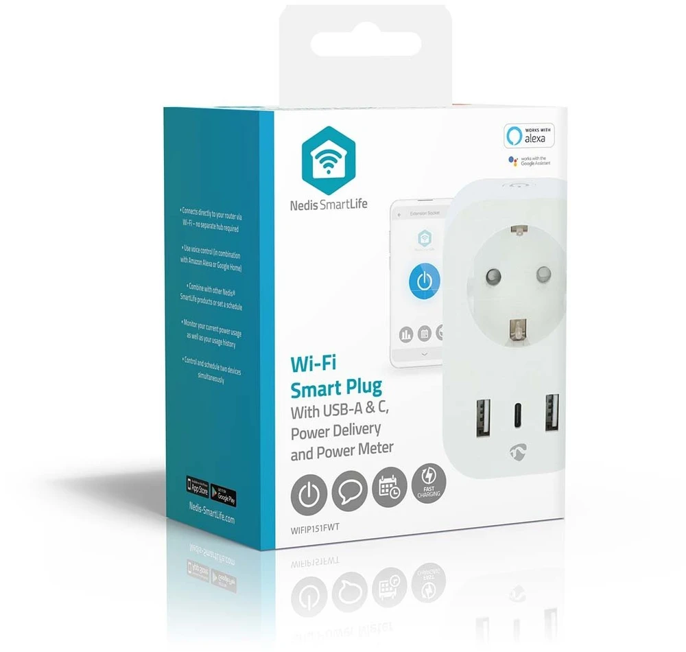 Nedis WIFIP121EWT inteligentny korek 3680 W Dom, Biuro Baltas