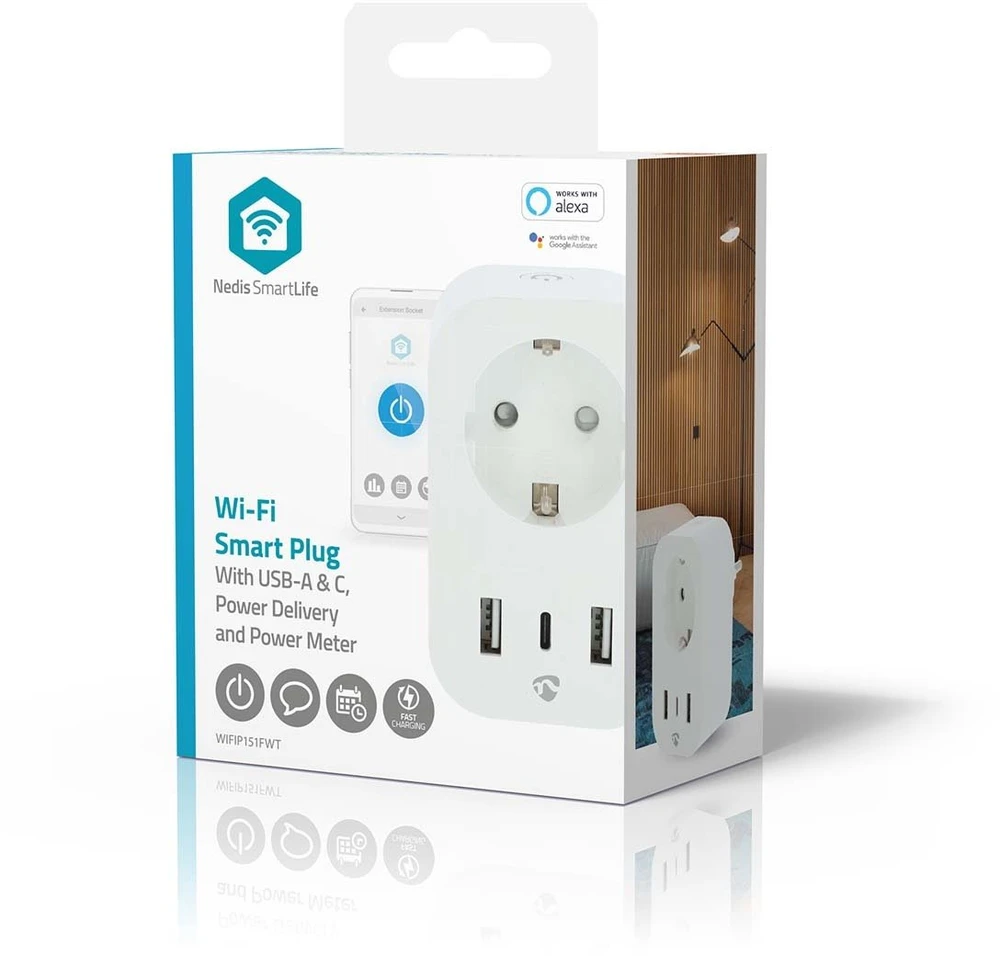 Nedis WIFIP121EWT inteligentny korek 3680 W Dom, Biuro Baltas