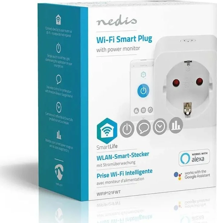 „Nedis Smartlife Smart Plug“ – „Smartlife Smart Plug“, „WiFi“, maitinimo matuoklis, 3680 W, F tipas (CEE 7/3)