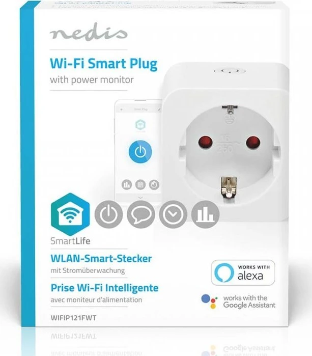 „Nedis Smartlife Smart Plug“ – „Smartlife Smart Plug“, „WiFi“, maitinimo matuoklis, 3680 W, F tipas (CEE 7/3)