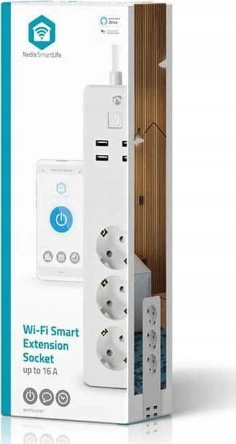 „Nedis Smartlife Power Strip“ – „Smartlife Power Strip“, WLAN, 3 x „Schutzkontakt“, 3680 W, 4 x USB