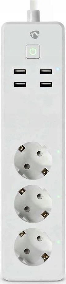 „Nedis Smartlife Power Strip“ – „Smartlife Power Strip“, WLAN, 3 x „Schutzkontakt“, 3680 W, 4 x USB