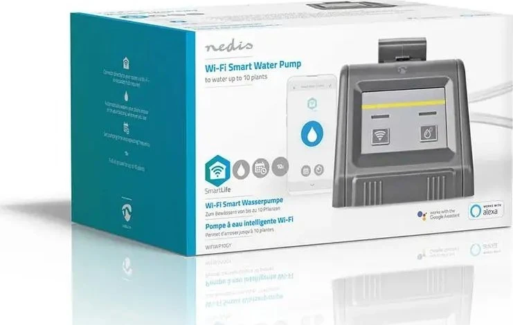 Išmanioji kambarinių augalų laistymo sistema, 5V DC mikro-USB arba baterijos 4xAA, 0.3bar., vamzdelių Ø1/4", IPX3, valdoma WiFi, Nedis Smart Life