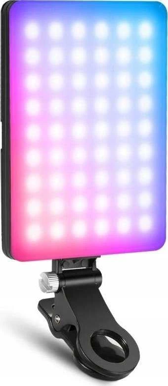 „Neewer“ žiedinė RGB LED lempa, 5 W, asmenukių vaizdo įrašų fotografavimui + telefono laikiklis, 1/4 colio ISO, „Bluetooth“ / VL67C