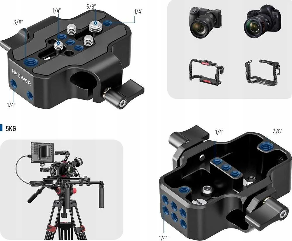 Neewer statyvas. Pečių statyvas-stabilizatorius su rankena ant peties kameroms ir DSLR fotoaparatams NEEWER SR004