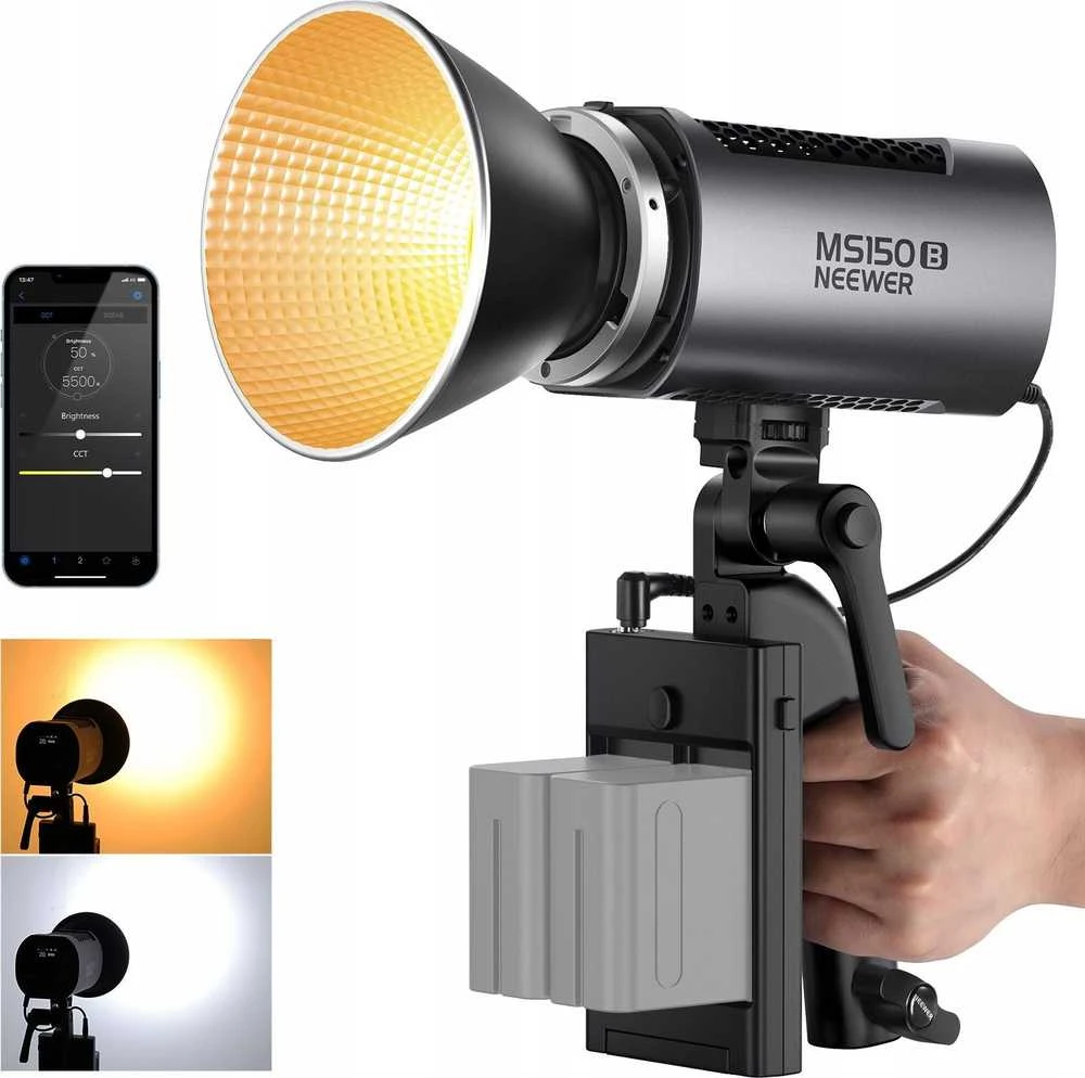 „Neewer“ studijos apšvietimo vaizdo LED lempa, 130 W, „Bluetooth“, dvispalvė / Ms150b