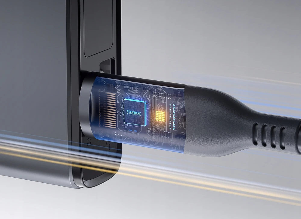 Neewer Naujesnis USB kabelis Na USB-C 3m 100w PD, skirtas Starlink Mini / vandeniui atsparus + LED apšvietimas / M58-3