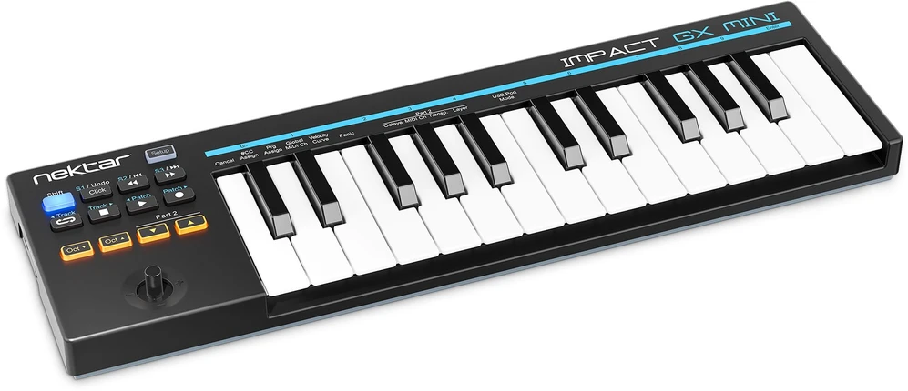 Nektar Impact GX Mini MIDI keyboard 25 keys USB Juodas