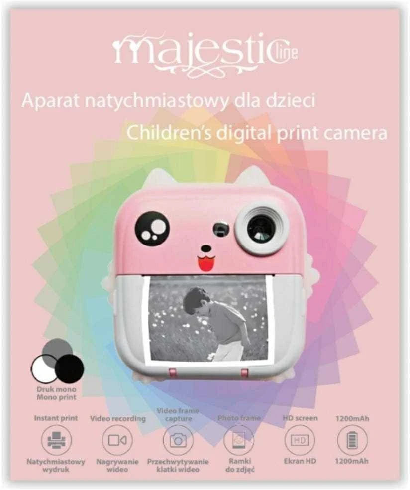 Instant camera for children MajesticLine rožinės spalvos